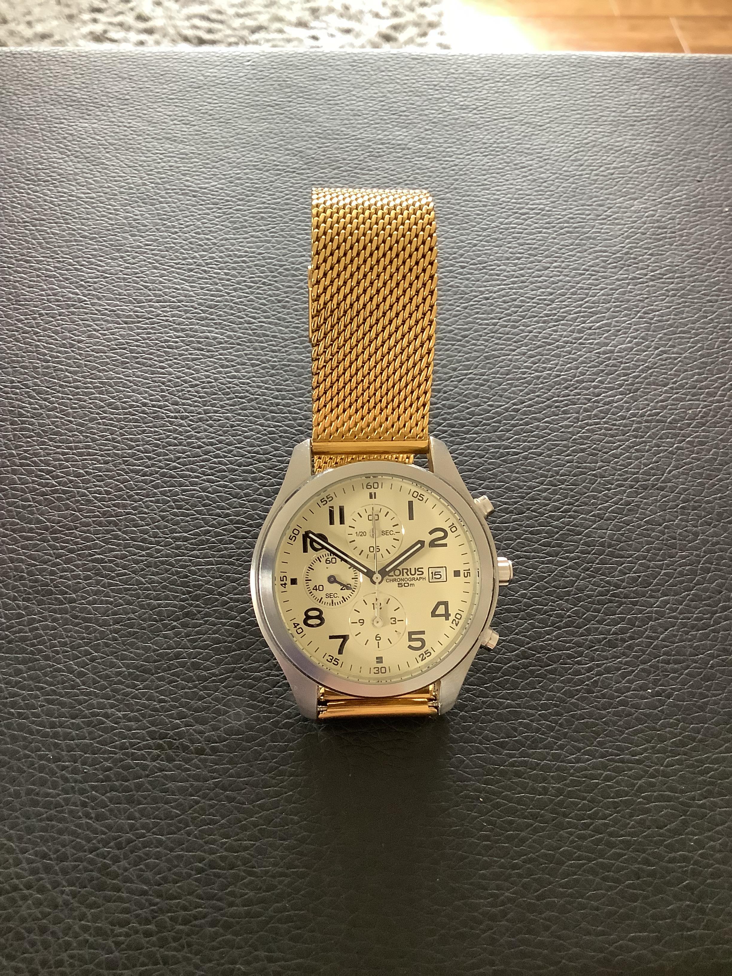 Smart & Elegant Lorus Gold Plated Chronograph Wristwatch (GS 183) - Image 3 of 6