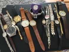 15 Ladies & Gents Watches, Gold Plated Lorus, Gold Plated Chic, Philip Mercer Etc (GS 69)