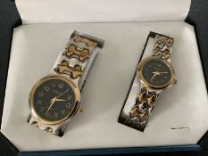 A Pair of 'As New' Geneva Ladies & Gents Gold Plated Matching Wristwatches (GS 164)