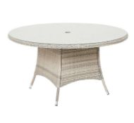 (R10J) 1x Hartington Florence Collection 6 Seater Dining Table. Powder Coated Aluminium Frame. Hand