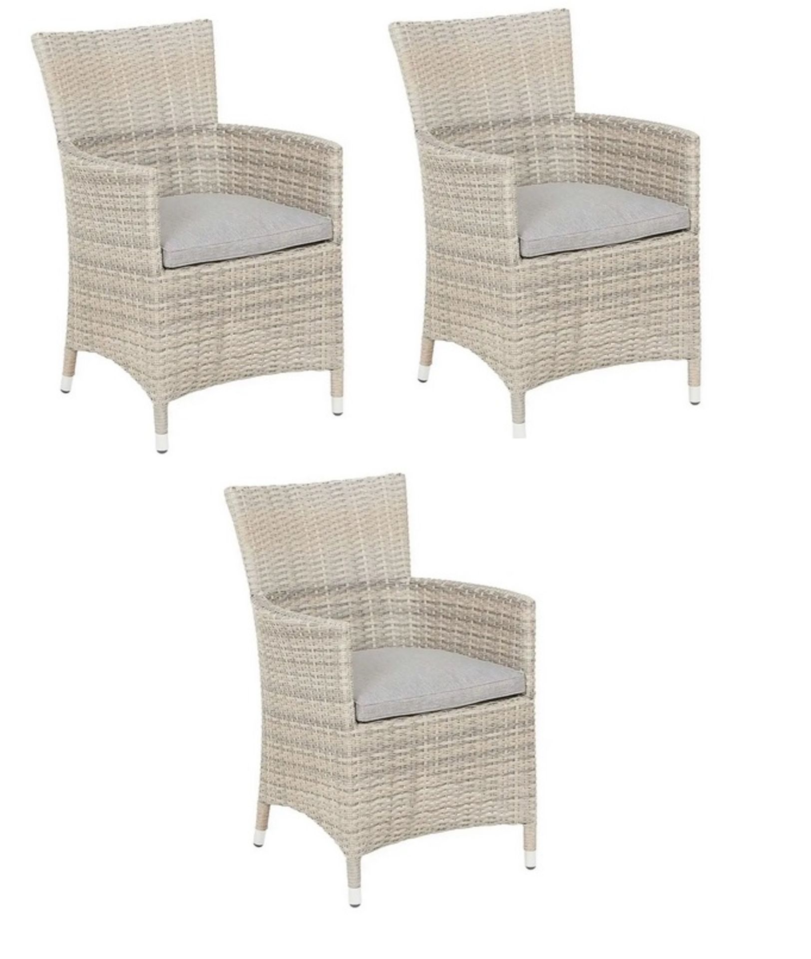 (R16) 3x Hartington Florence Collection Rattan Dining Chair With 4x Cushion.