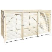 (R6P) 1x Charles Bentley FSC Wooden Triple Bin Store RRP £260.