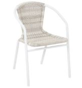 (R5J) 2x Eloise Bistro Stacking Chair Natural. (Units Appear As New)