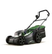 (R7C) 1x Powerbase 37cm 40V Cordless Lawn Mower RRP £229. Unit Appears New, Unused. With 2x Battery