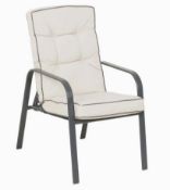 (R4I) 3x Rowly Stackable Reclining Garden Chair. Powder Coated Steel Frame. All Units Appear As New