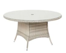 (R8C) 1x Hartington Florence 6 Seater Rattan Dining Table. With Legs And Side Panels. (No Fixings,