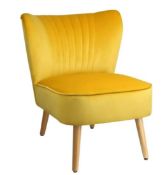 (R6P) 1x Occasional Chair Ochre RRP £80. (Damage To Rear Leg Frame Of Unit and No Legs – See Photo)