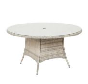 (R1) 1x Hartington Florence Collection 6 Seater Dining Table. Powder Coated Aluminium Frame. Hand W