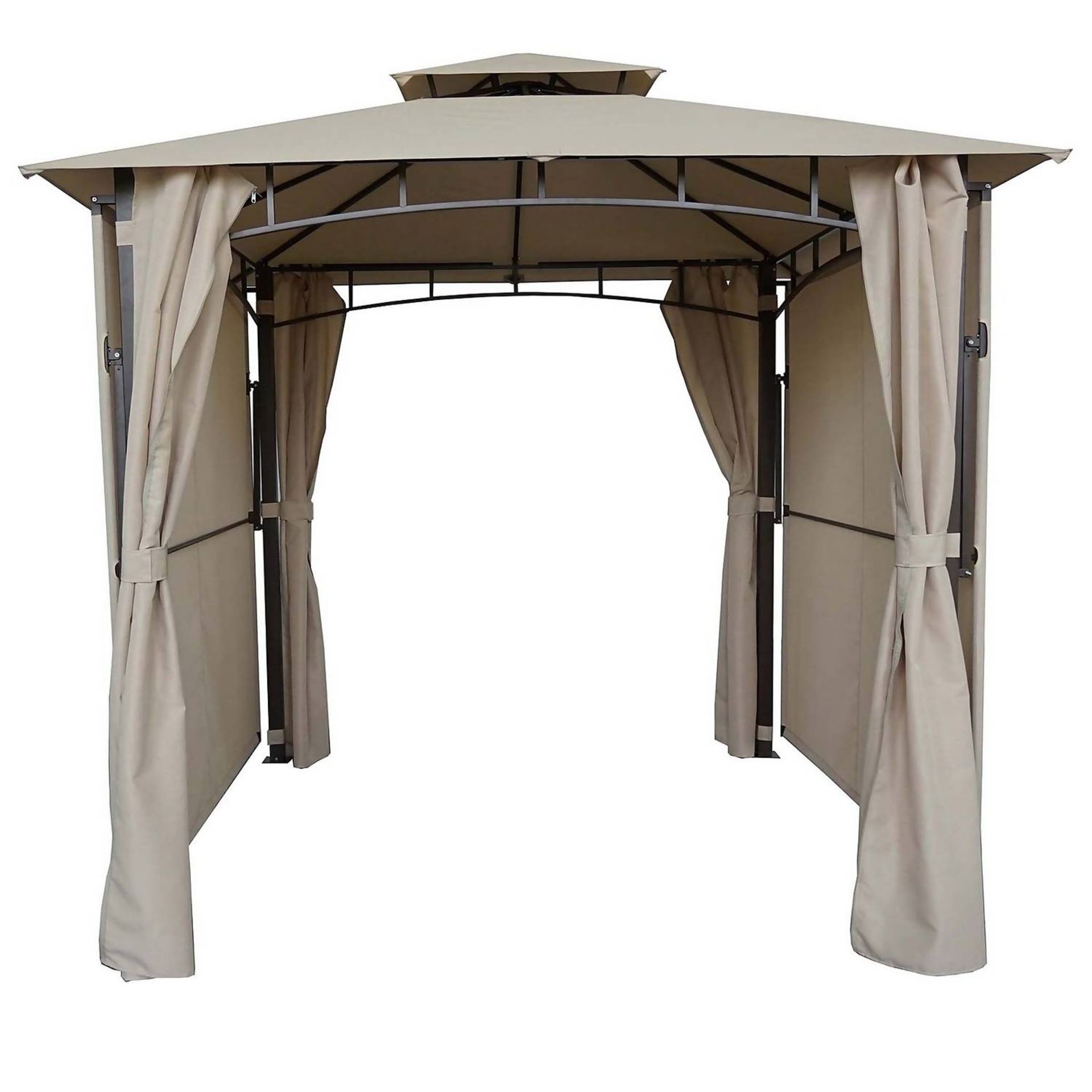 (R8A) 1x Gazebo With Extending Panels RRP £230. Powder Coated Steel Frame. (H265x W250x D250cm)
