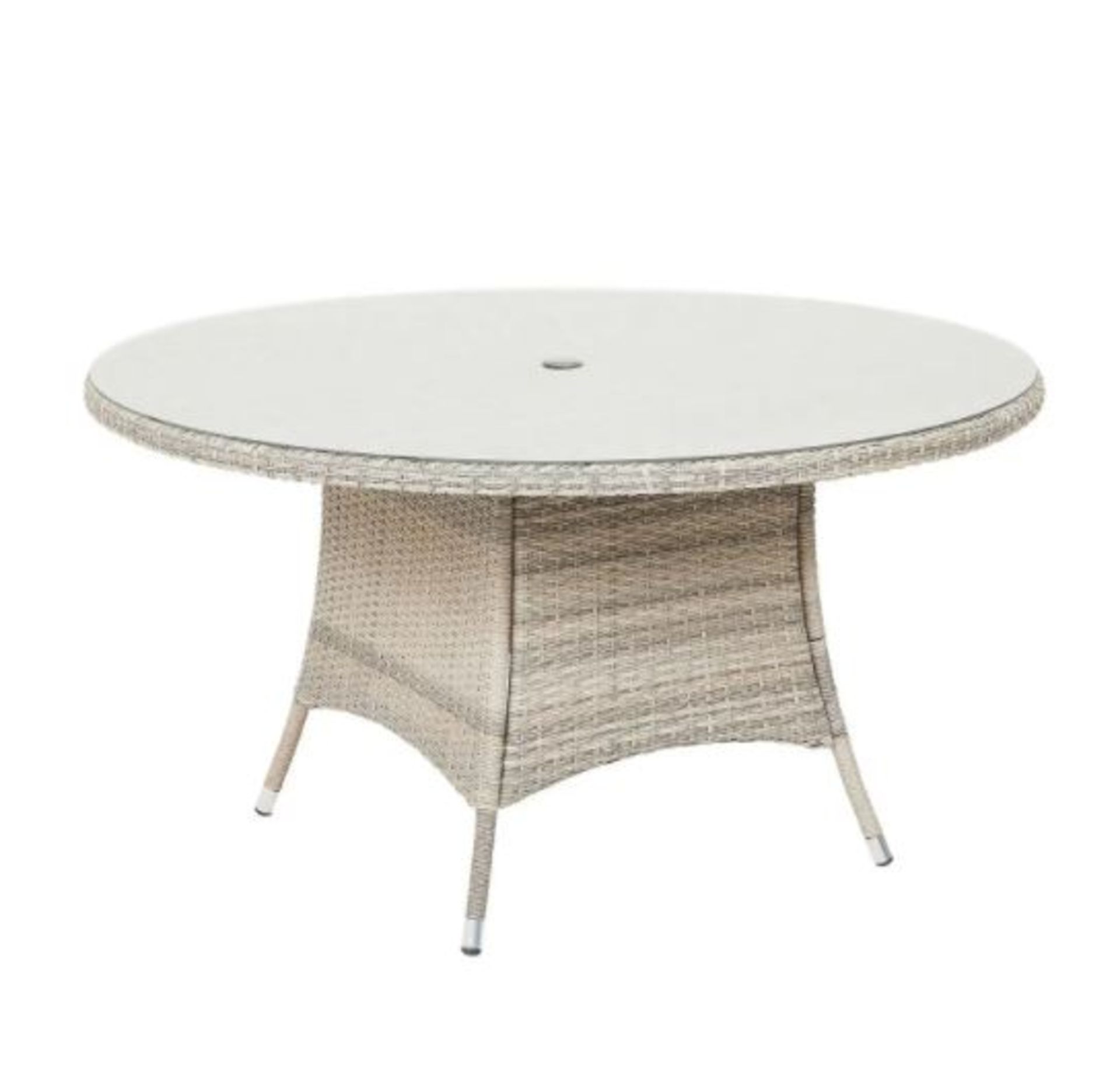 (R7N) 1x Hartington Florence 6 Seater Rattan Table Round With Legs And Side Panels (No Fixings, No