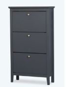 (R8B) 1x Hamilton Shoe Cabinet Charcoal RRP £80. (H)122 x (W)70 x (D)26cm