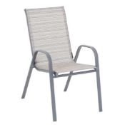 (R4J) 4x Andorra Stacking Chair (2x Appear As New, 2x Damage To Fabric)