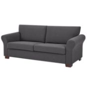 (R7P) 1x Hayley Sofa Charcoal Brushed Wool RRP £500. 3 Seater Sofa. Wooden Frame With Solid Beechwo