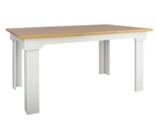 (R3L) 1x Diva Dining Table Ivory RRP £150. Ivory Finish With Oak Effect Top. (H75x W150x D90cm)