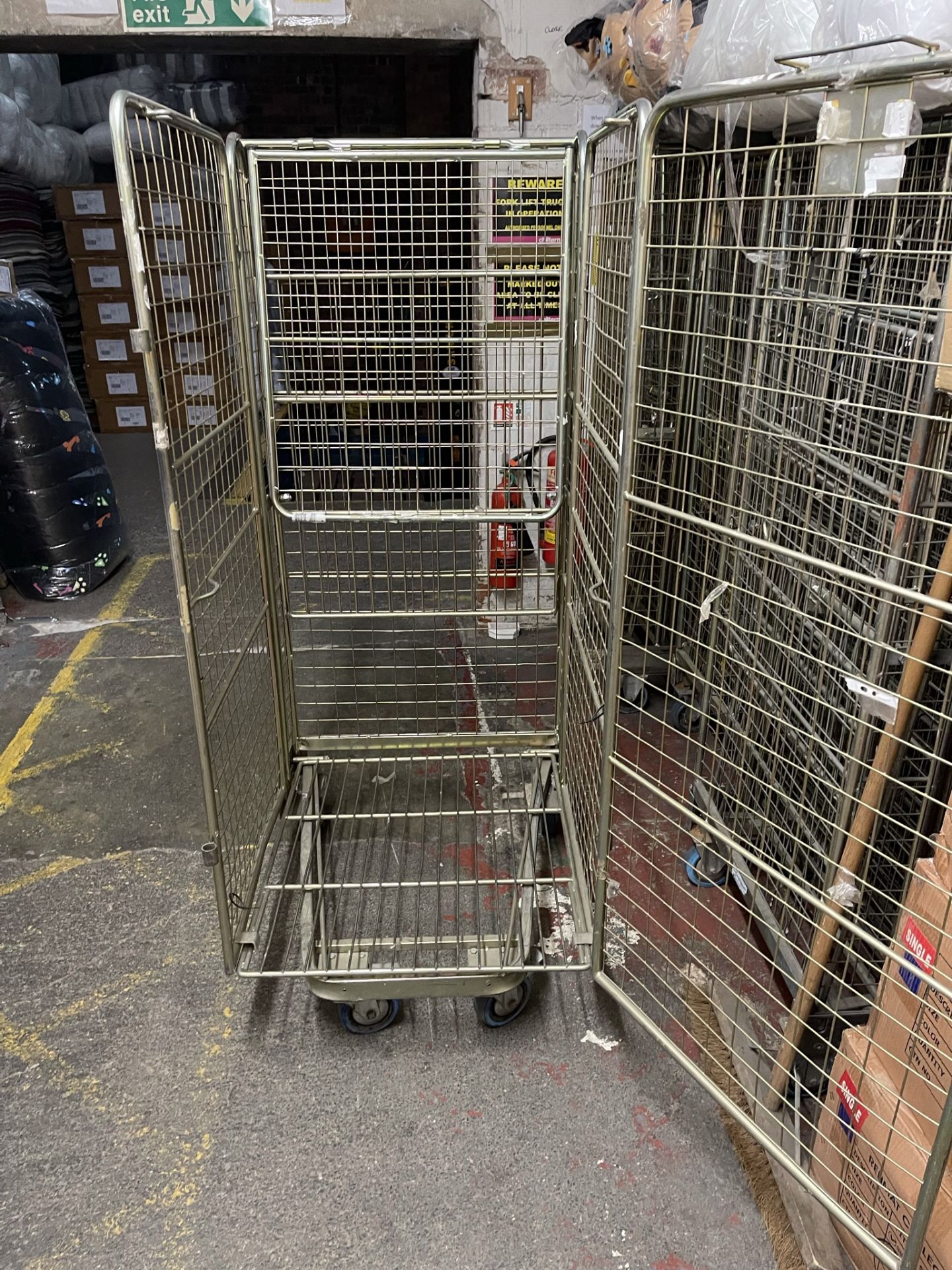 Warehouse Roll Cage Metal On Wheels Retail