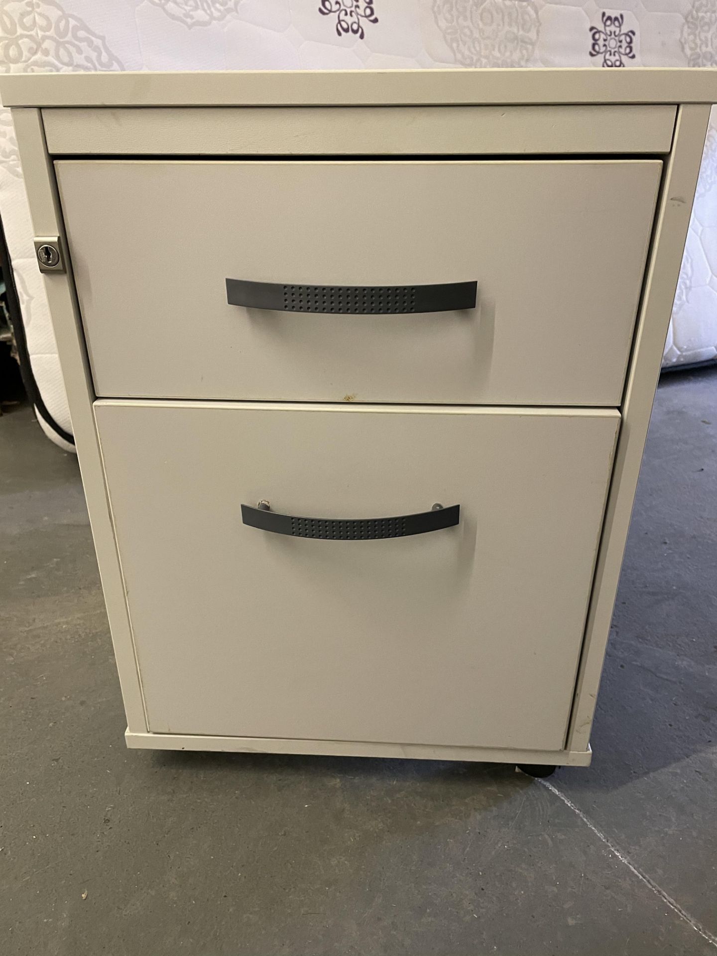 Storage with lockable top drawer with cupboard