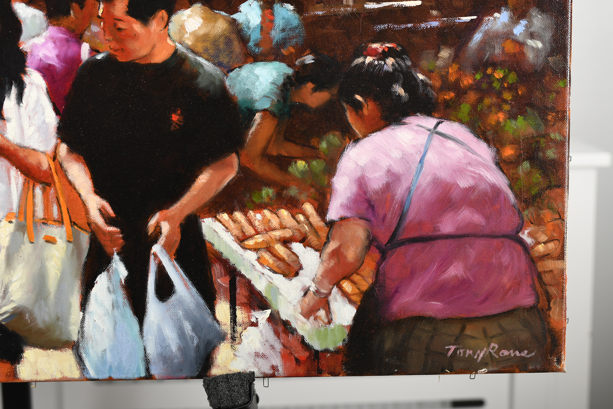 Original Painting by Tony Rome ""Ladies Market Hong Kong"" - Image 3 of 8