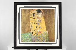 Gustav Klimt "The Kiss" Limited Edition 22ct Gold Leaf Silkscreen.