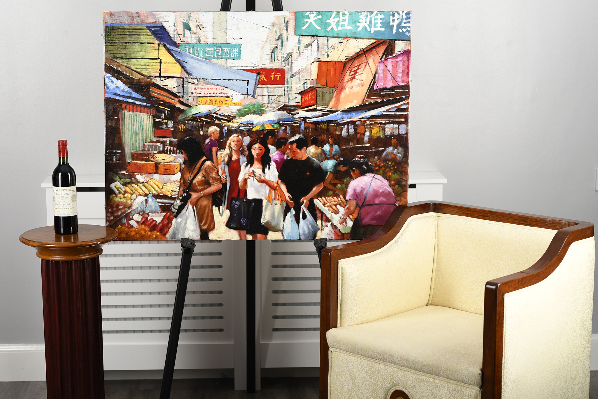 Original Painting by Tony Rome ""Ladies Market Hong Kong"" - Image 2 of 8