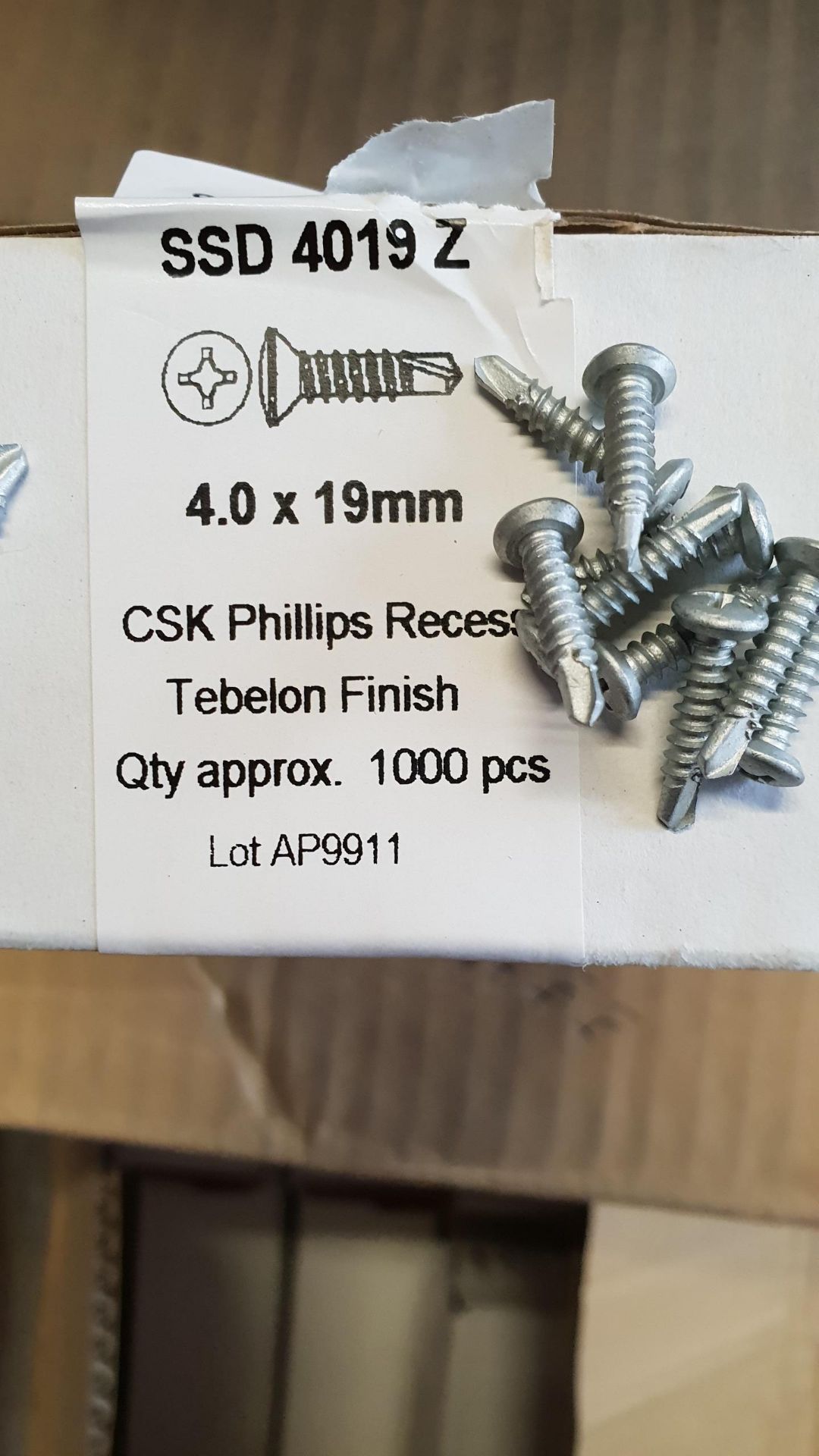 14 boxes - 4x19mm self drilling screws