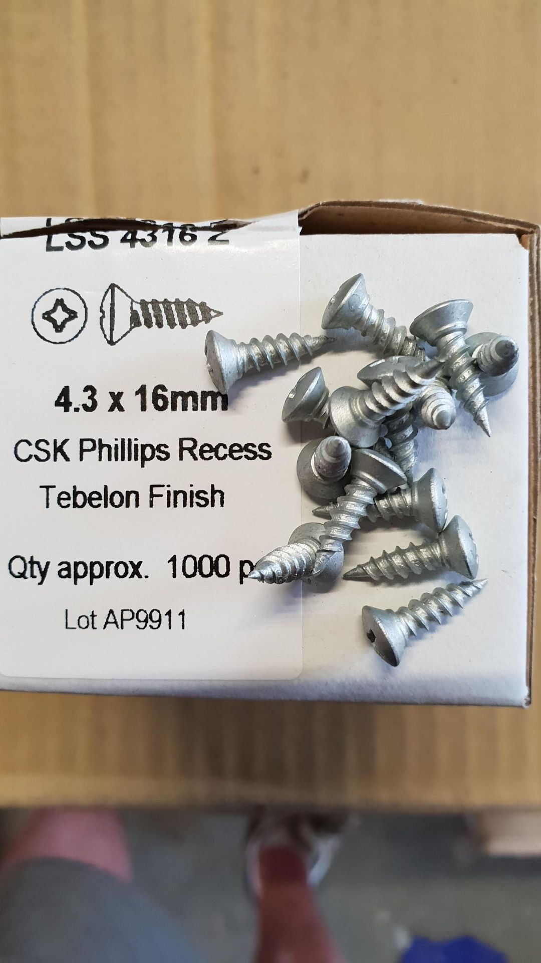 10 boxes - 4.3x16mm self tapping screws
