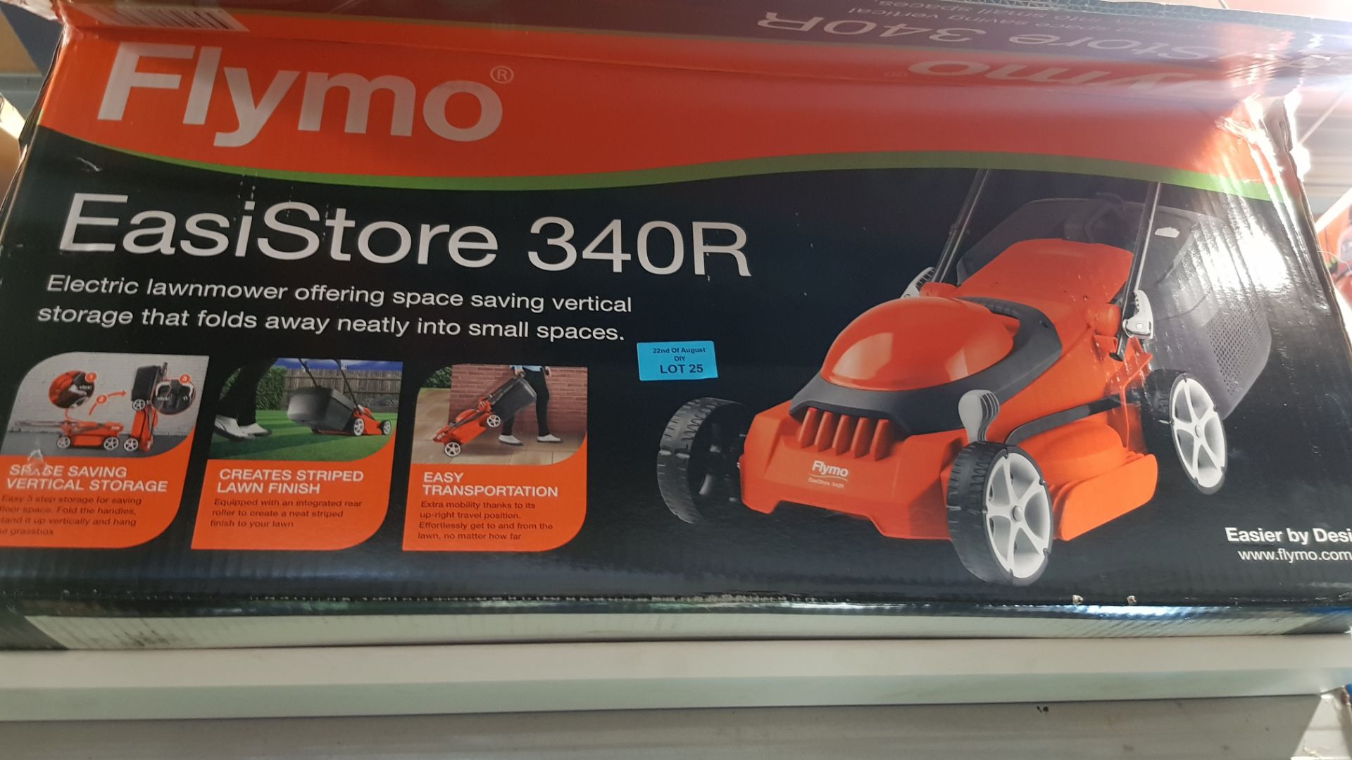 (R11J) 1x Flymo EasiStore 340R Electric Lawnmower 34cm RRP £99. - Image 3 of 3