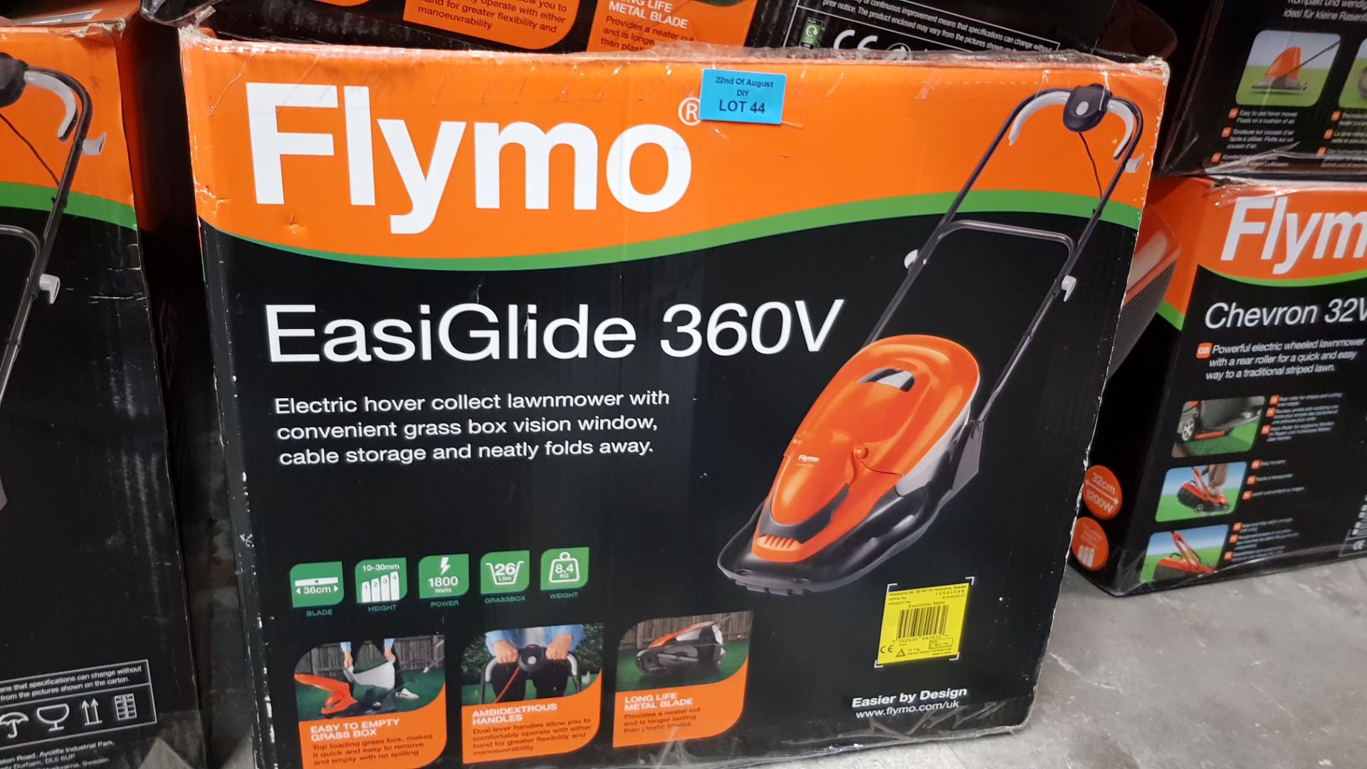 (R13C) 1x Flymo EasiGlide 360V Electric Hover Collect Lawnmower RRP £139. - Image 3 of 3