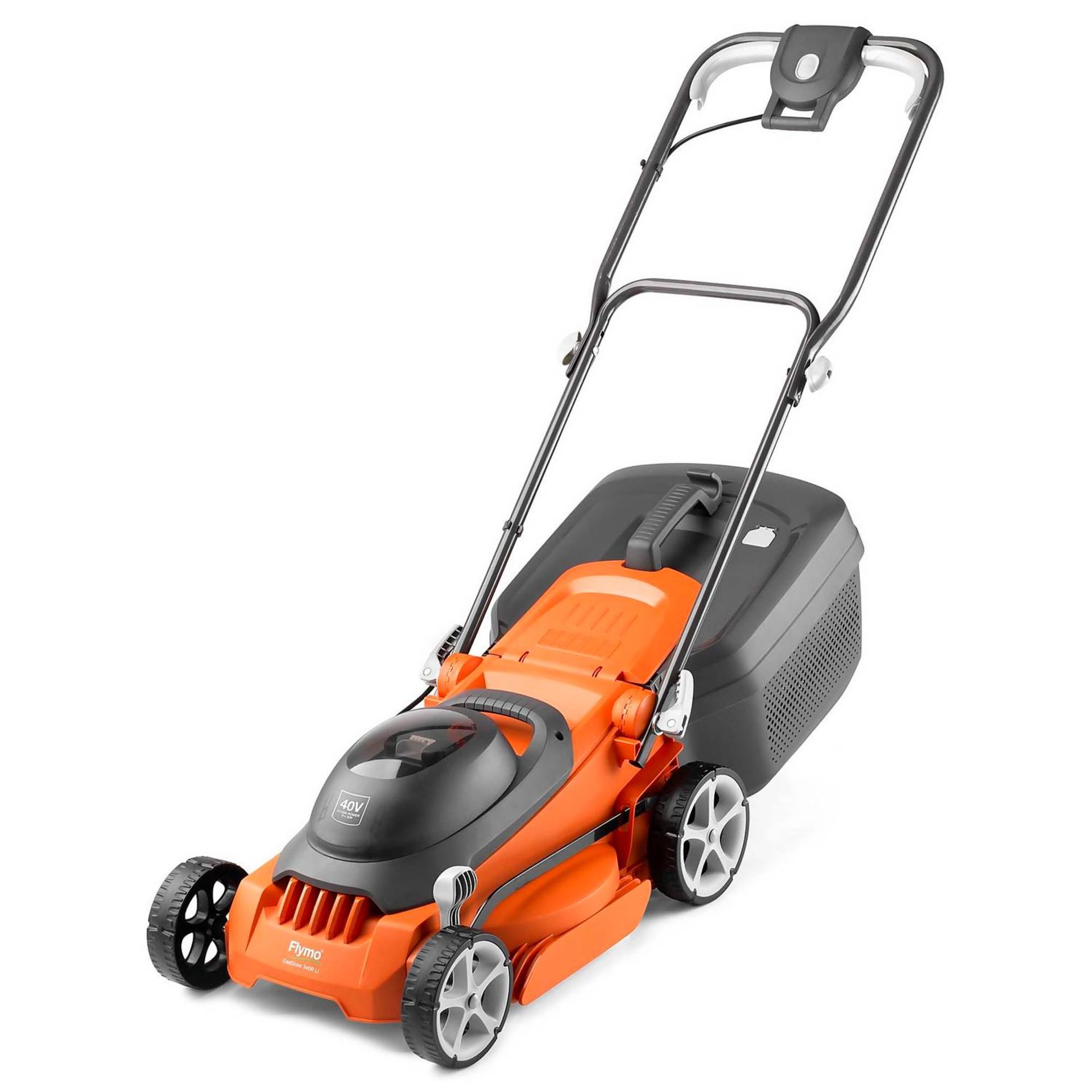 (R1H) 1x Flymo EasiStore 340R Li 40V Cordless Lawn Mower RRP £230. (With Battery & Charger).