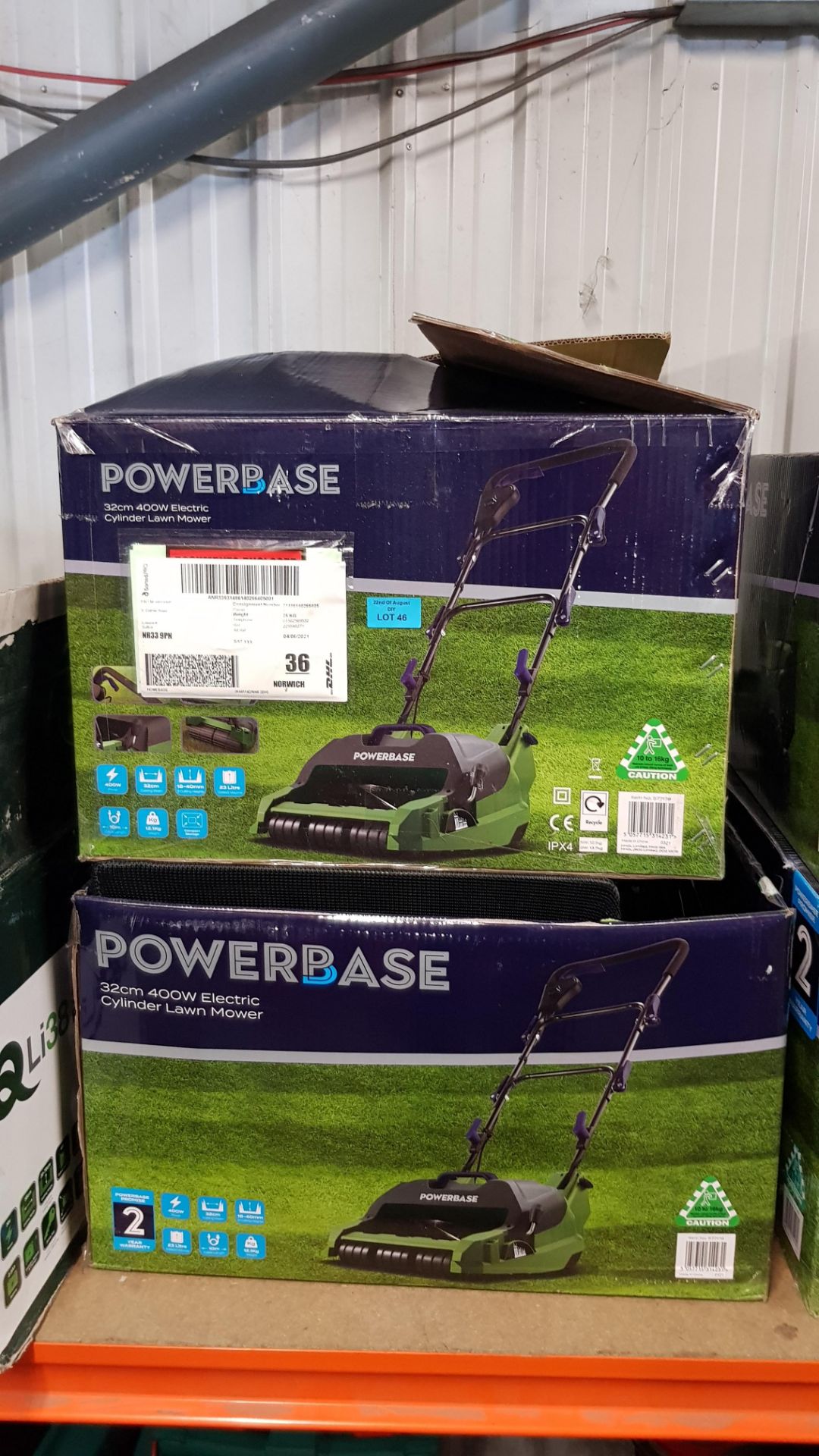 (R13D) 2x Powerbase 32cm 400W Electric Cylinder Lawn Mower. RRP £89 Each. - Image 3 of 3