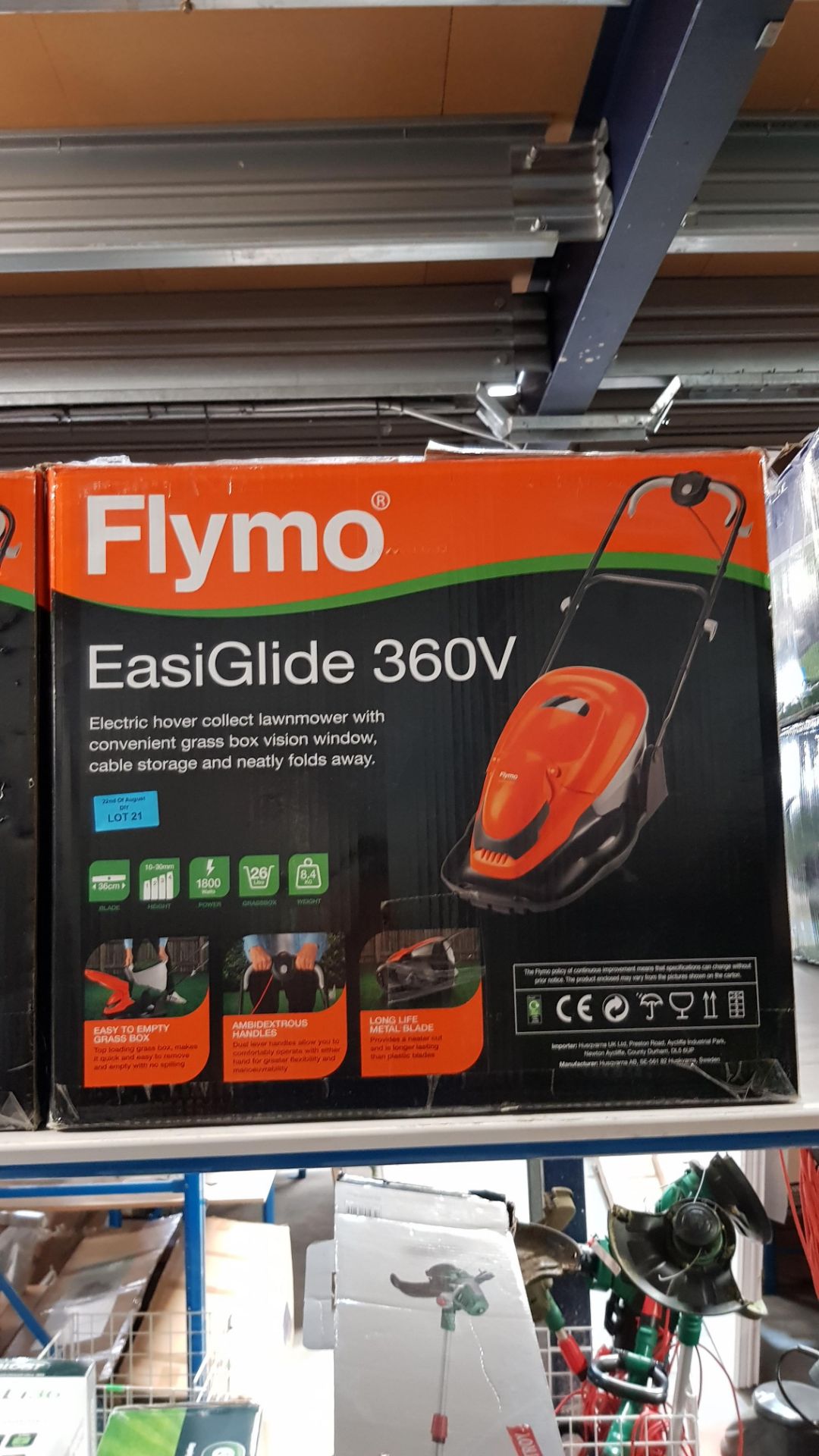 (R11H) 1x Flymo EasiGlide 360V RRP £139. Electric Hover Collect Lawnmower. - Image 3 of 3