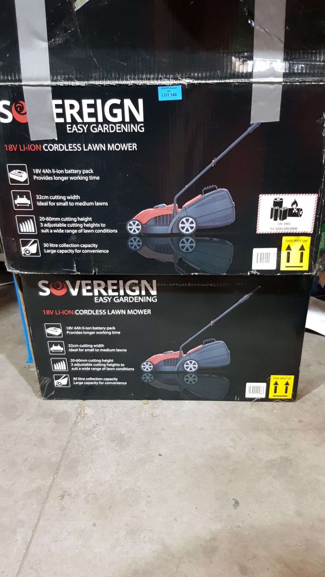 (R15C) 2x Sovereign 18V Cordless Lawn Mower. (Both Items Have Battery & Charger) . RRP £89 each. - Image 3 of 3