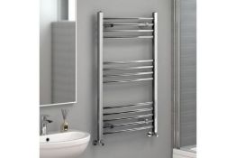 New & Boxed 1200x600mm - 20mm Tubes - RRP £219.99.Chrome Curved Rail Ladder Towel Radiator.Our...