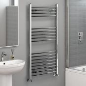 New 1200x600mm - 20mm Tubes - Chrome Curved Rail Ladder Towel Radiator.Nc1200600.Made From Chro...