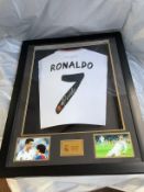 Cristiano Ronaldo Framed Signed Real Madrid Shirt