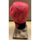 Signed Boxing Glove Stuart Hall, Michael Gomez, PJ Gallagher etc