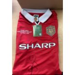 Dwight Yorke Signed Manchester United Football Shirt 1999