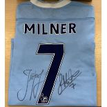 Manchester City Football Shirt Signed By James Milner & Joe Hart