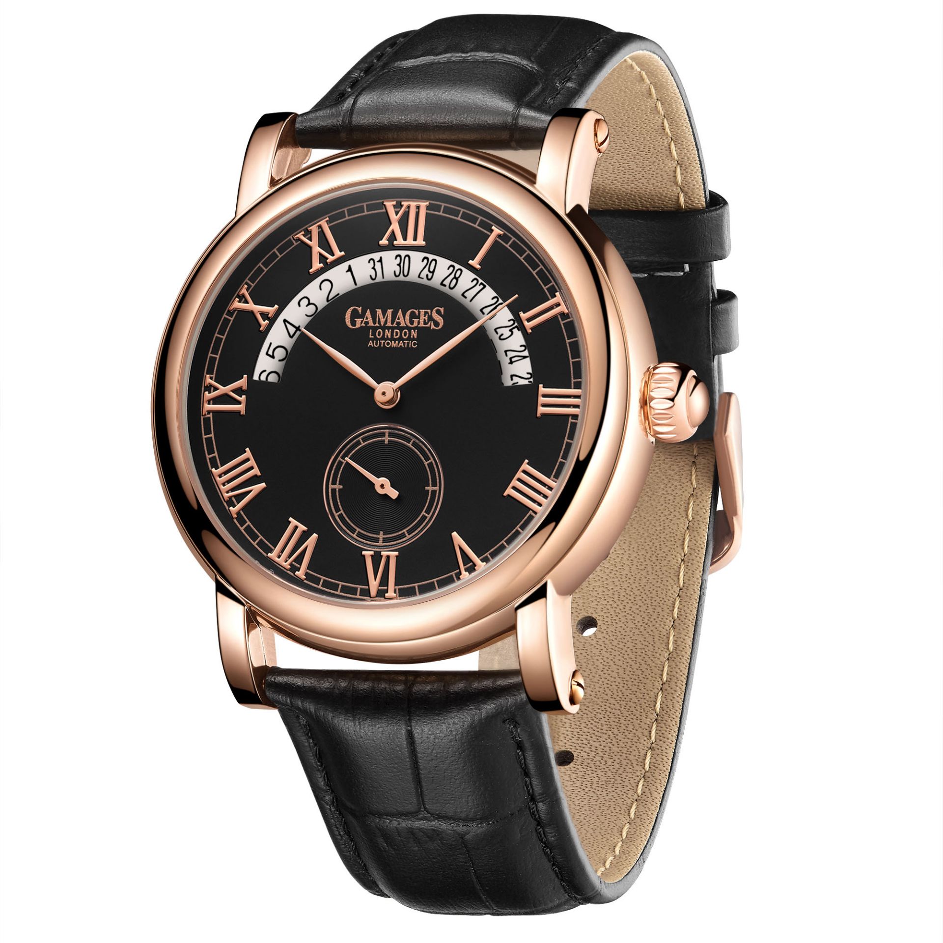 Ltd Edition Hand Assembled Gamages Split Date Automatic Rose - 5 Year Warranty & Free Delivery