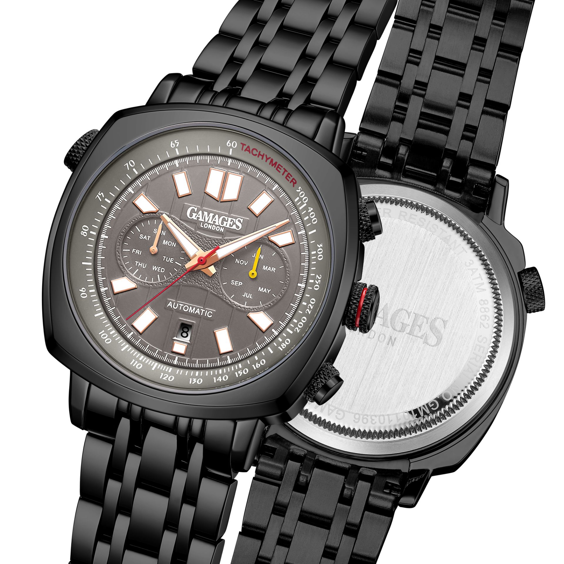 Ltd Edition Hand Assembled Gamages Retro Automatic Grey Watch - 5 Year Warranty & Free Delivery - Image 5 of 5