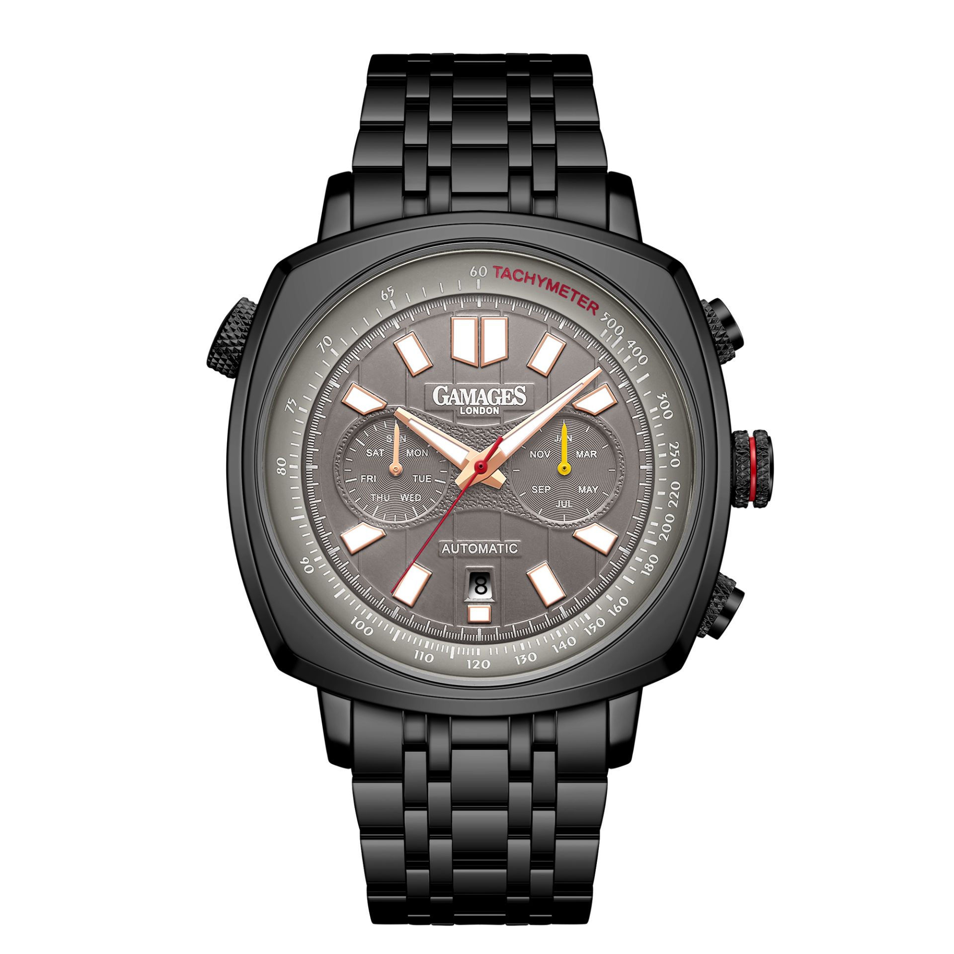 Ltd Edition Hand Assembled Gamages Retro Automatic Grey Watch - 5 Year Warranty & Free Delivery - Image 4 of 5