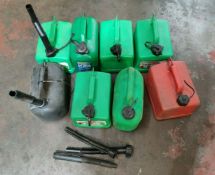 Job Lot 8 x Fuel Petrol Can Bottle Container Plastic