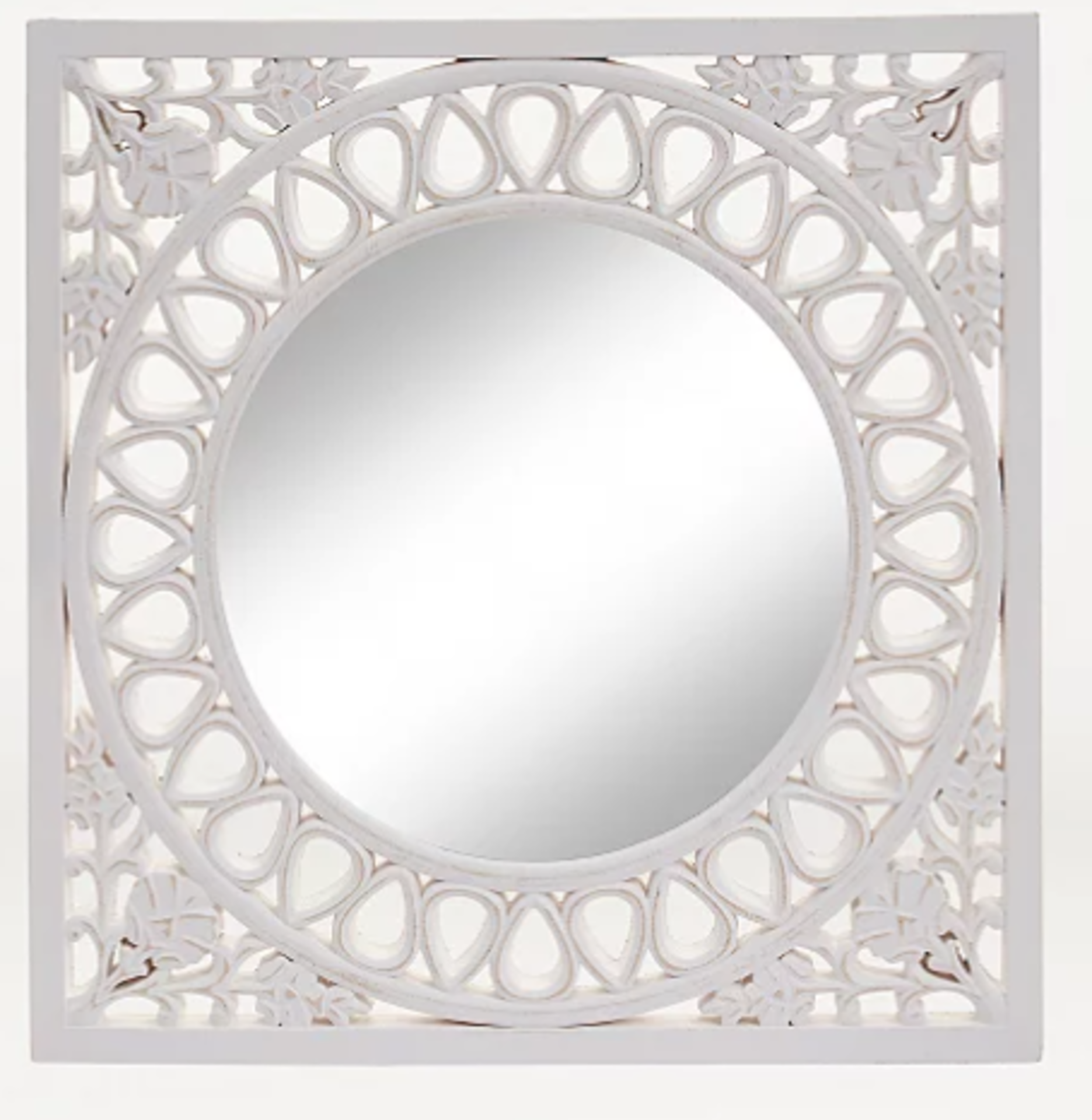 White Moroccan Tile Mirror