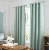 Duck Egg Textured Weave Lined Curtains RRP £70