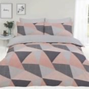 Pink and Grey Spotted Double Duvet Cover RRP £15