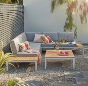 1x Hartington Spirit Collection Garden Corner Sofa Set Grey RRP £1100. Lightweight Aluminium Frame