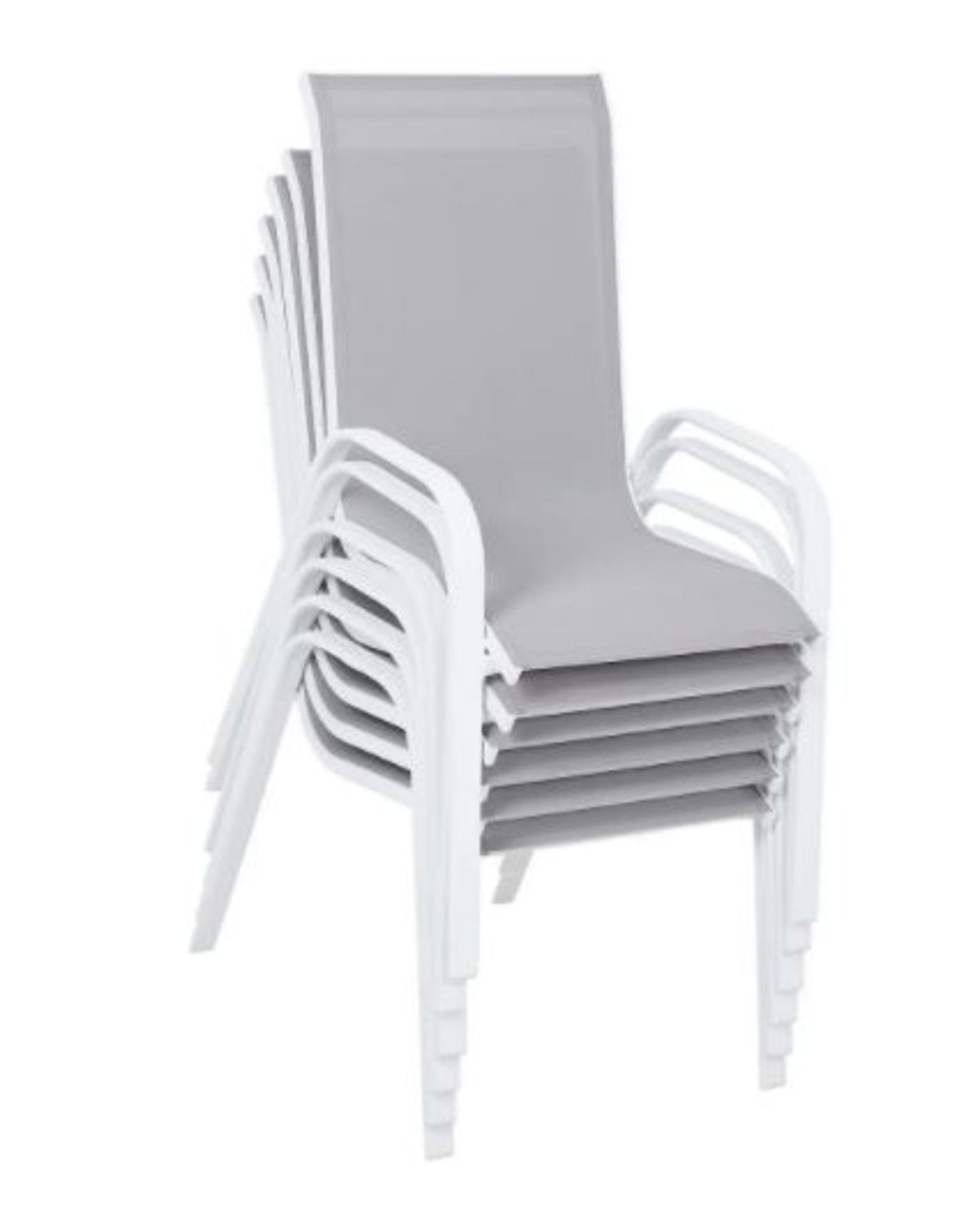 (R10B) 4x Malindi Stacking Chair Grey RRP £35 Each. (H)102.5 x (W)56 x (D)74cm. - Image 2 of 3