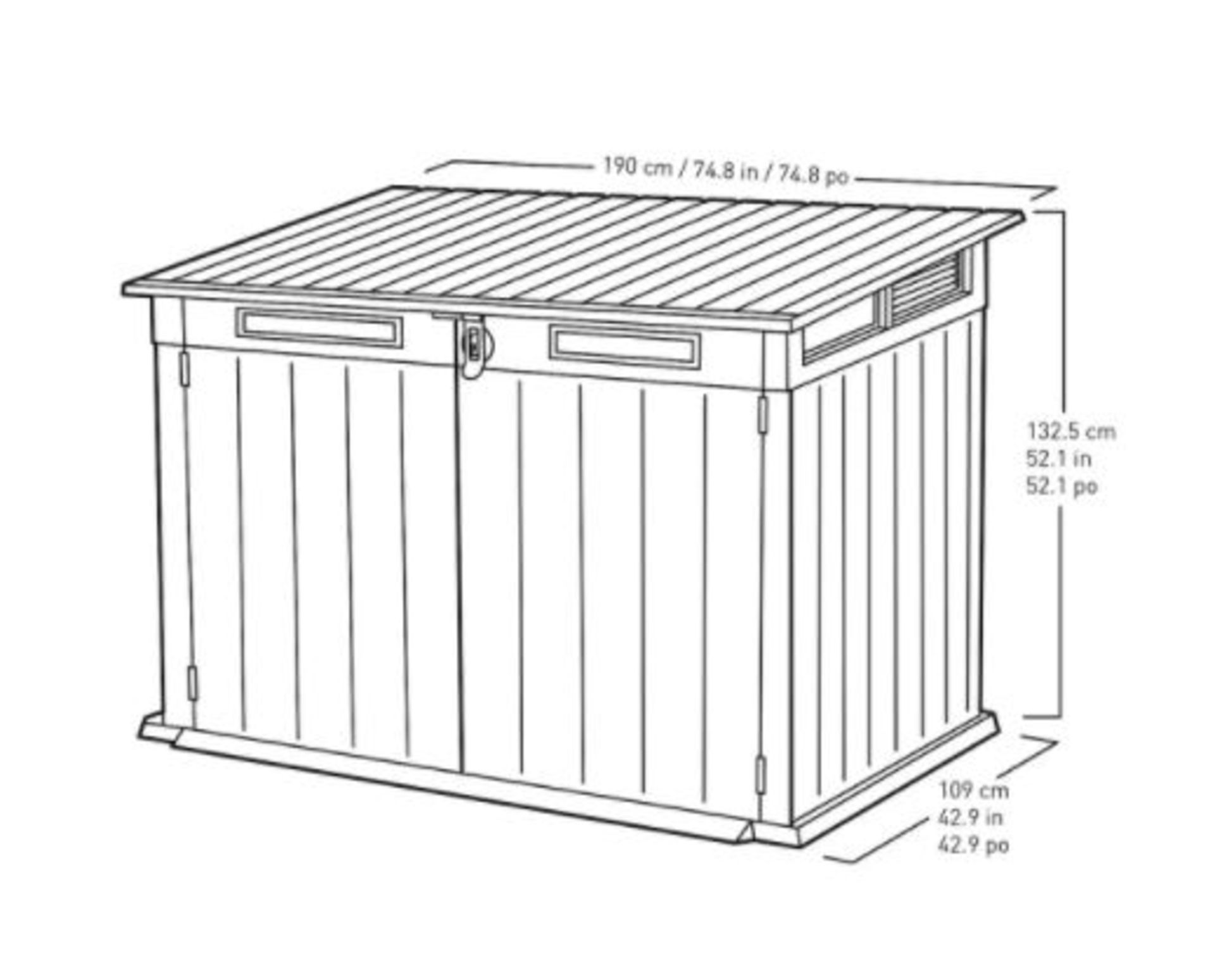 1x Keter Premier Jumbo Outdoor Plastic Garden Storage Shed Grey RRP £385. Piston Assisted Lid And - Image 6 of 12