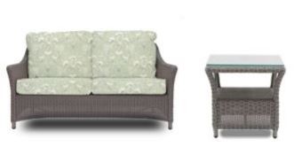 (R16) 2x Items (Combined RRP £1310). 1x Laura Ashley Bourton French Grey Outdoor Rattan Sofa RRP £