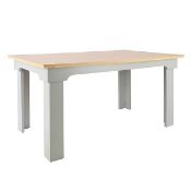 1x Diva Dining Table. RRP £150.00. Grey Finish With Oak Effect Top. (H75x W150x D90cm). Unit Appear