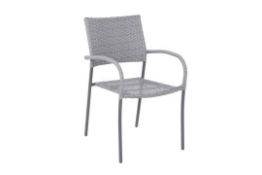 (R8K) 2x Grey Rattan Stacking Chair.